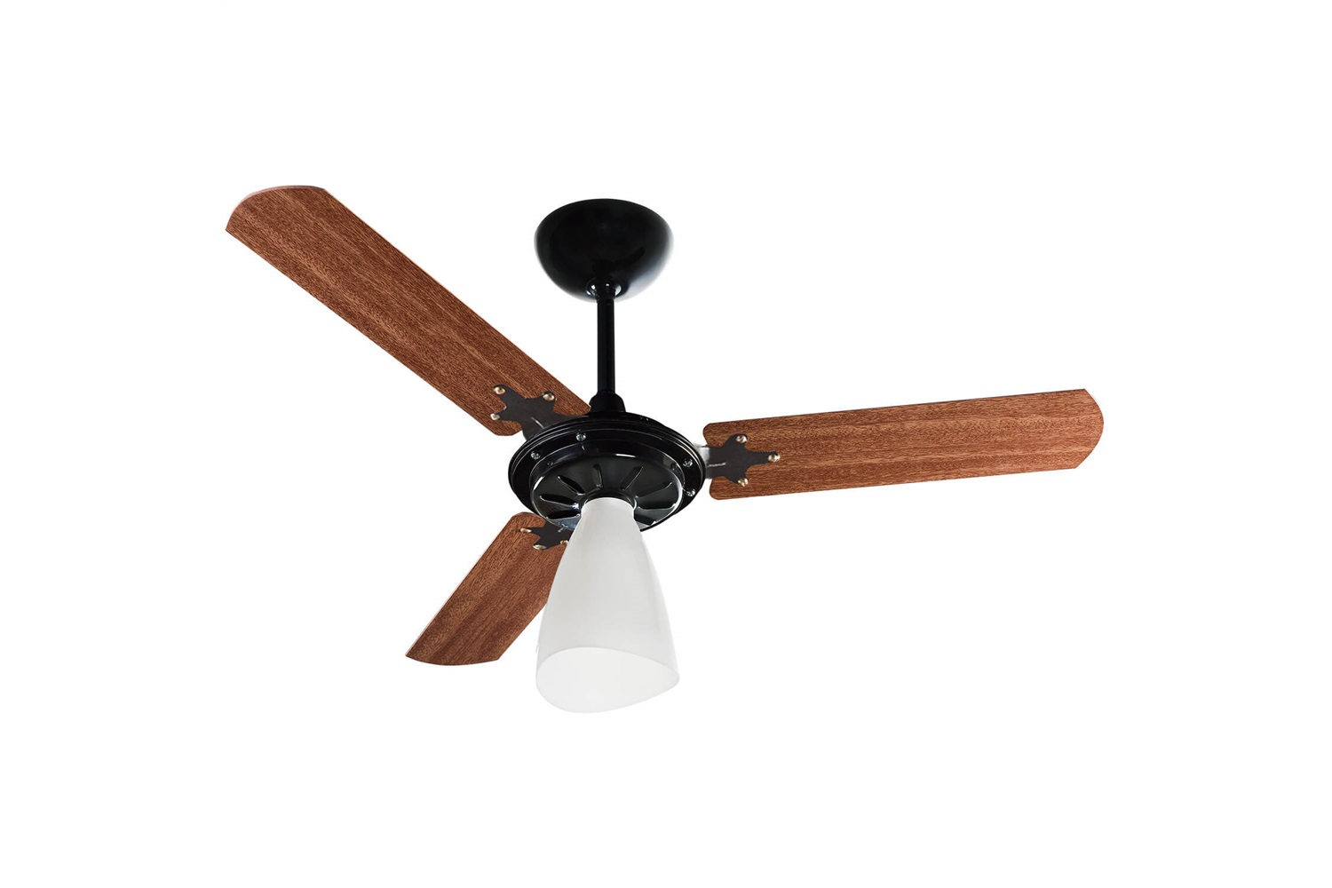 Ventilador de Teto com Luminária 130w 110v Wind Light com 3 Pás Preto E Mogno