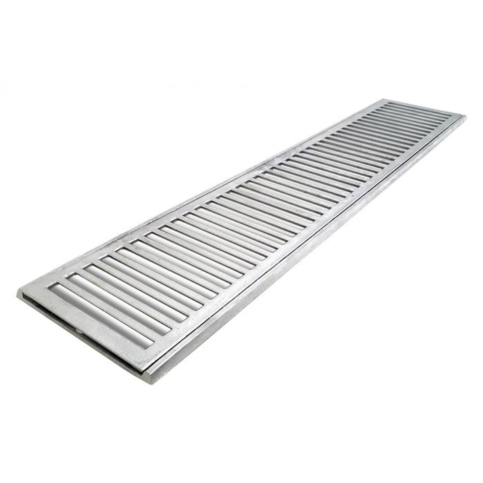 Conjunto Grelha e Porta Grelha Pedestre Aluminio Rustico 20x100cm - Lgmais